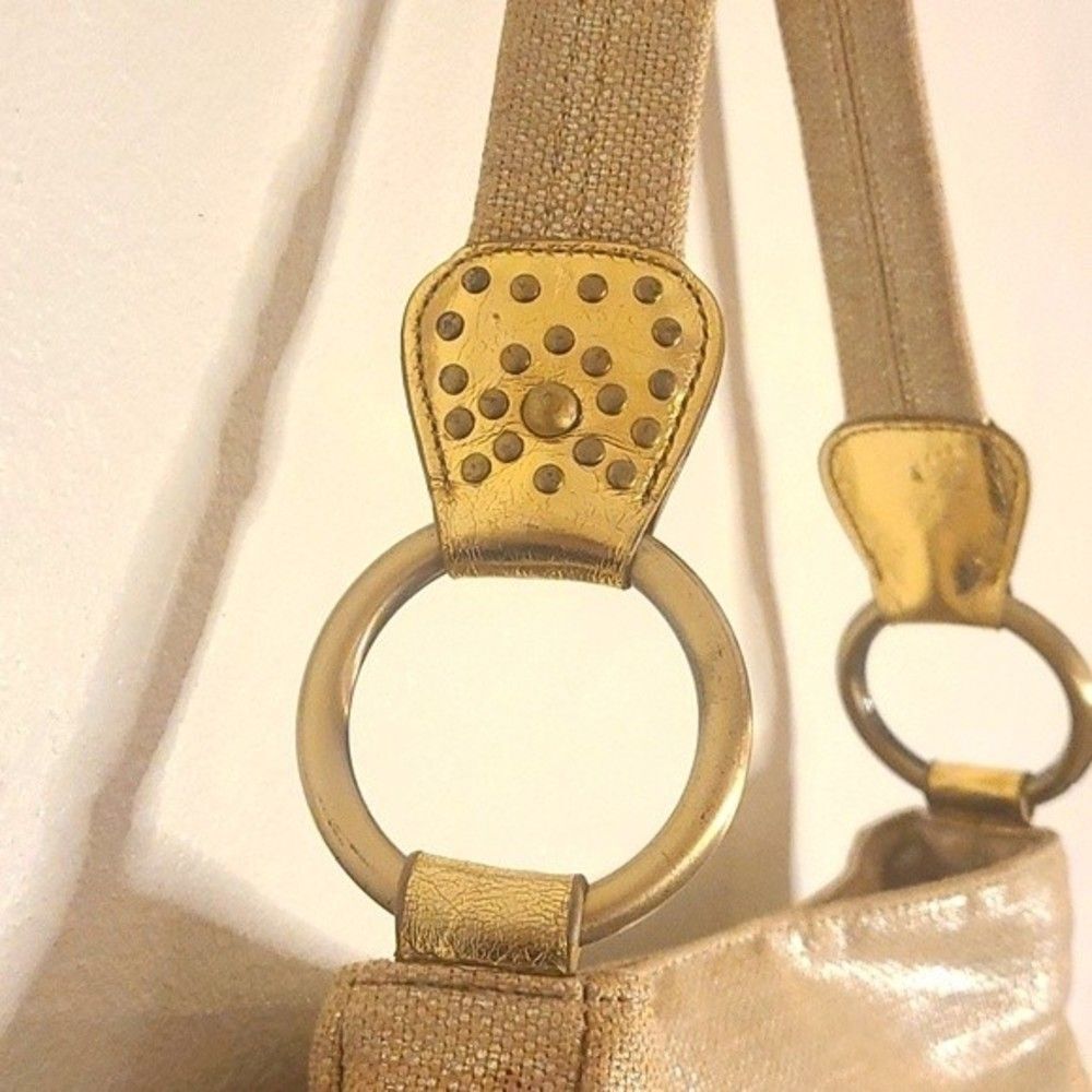 Franco Sarto vintage Y2K metallic gold studded purse - Picture 7 of 14